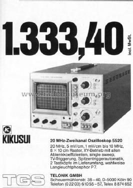 Oscilloscope 5520; Kikusui Denpa, later (ID = 485484) Equipment