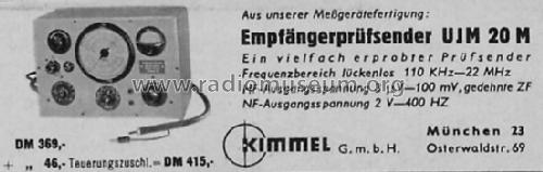 Empfängerprüfsender UJM20M; Kimmel GmbH; München (ID = 385411) Equipment