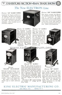 Electron 'ABC' Radio Powr ; King Manufacturing (ID = 1796847) A-courant