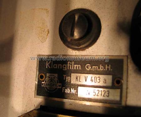 Kl.V403a; Klangfilm GmbH (ID = 661504) Ampl/Mixer