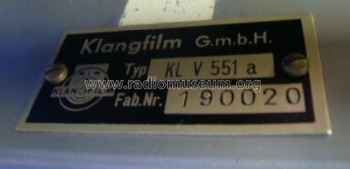 KL V 551 a; Klangfilm GmbH (ID = 373446) Ampl/Mixer