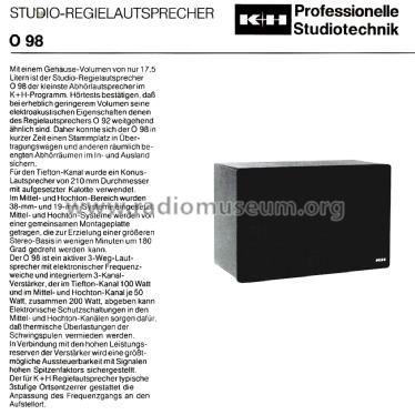 Aktiver Studio-Regielautsprecher O 98; Klein & Hummel; (ID = 2698778) Speaker-P