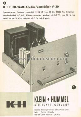 Endverstärker V-30; Klein & Hummel; (ID = 2473575) Ampl/Mixer