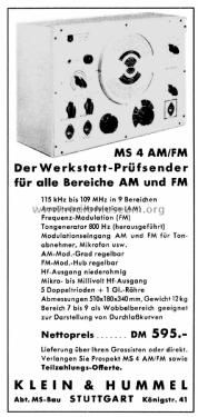 Meßsender MS4; Klein & Hummel; (ID = 2954669) Equipment