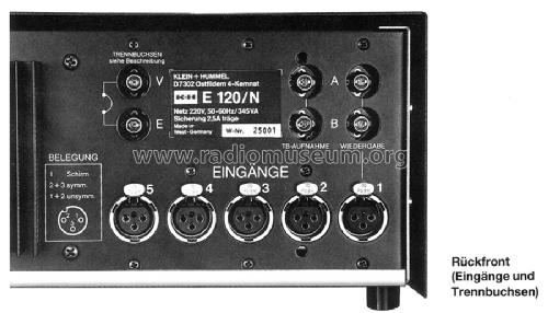 Mixer-Amplifier E 120/N; Klein & Hummel; (ID = 615158) Ampl/Mixer