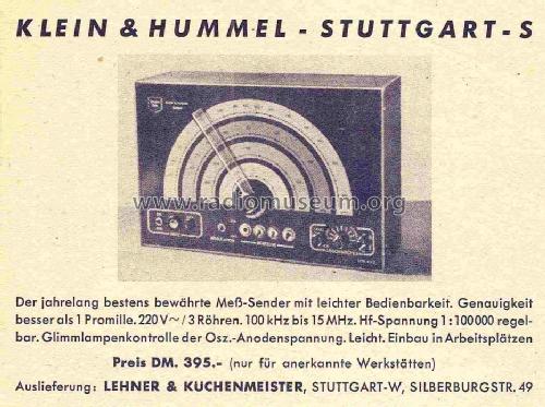 Schwabenradio Messsender MS-2; Klein & Hummel; (ID = 720087) Equipment
