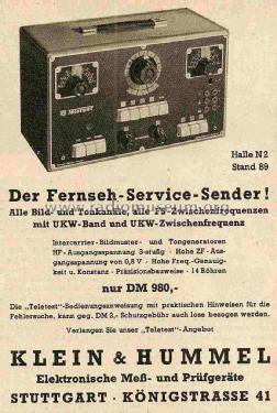 Teletest Fernseh-Service-Sender FS5; Klein & Hummel; (ID = 1026749) Equipment