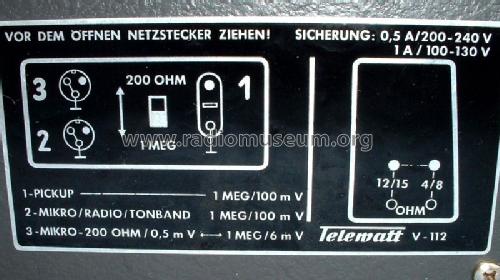 Telewatt V-112 Hi-Fi; Klein & Hummel; (ID = 314505) Ampl/Mixer