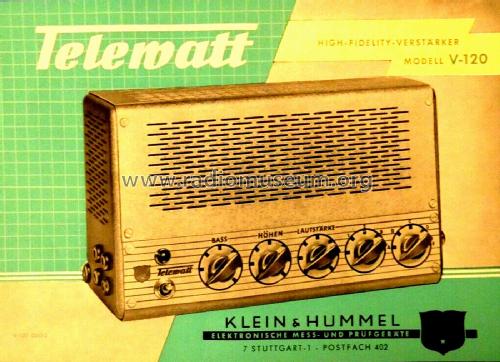 Telewatt V-120 Hi-Fi; Klein & Hummel; (ID = 2955594) Ampl/Mixer