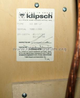 Klipschhorn KC-BR-LF; Klipsch Audio (ID = 1856180) Speaker-P