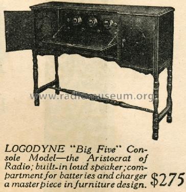 Logodyne Big Five; Kodel Radio Corp. (ID = 735641) Radio