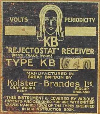 KB 640; Kolster Brandes Ltd. (ID = 1015914) Radio