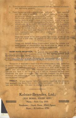 KB 830; Kolster Brandes Ltd. (ID = 1787415) Radio