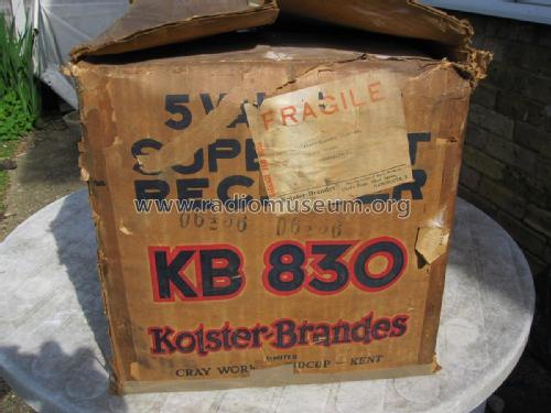 KB 830; Kolster Brandes Ltd. (ID = 2091130) Radio