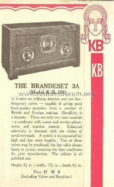 Brandeset IIIA KB 106; Kolster Brandes Ltd. (ID = 2222371) Radio