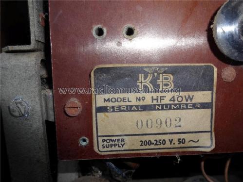 HF 40W; Kolster Brandes Ltd. (ID = 1661496) TV Radio
