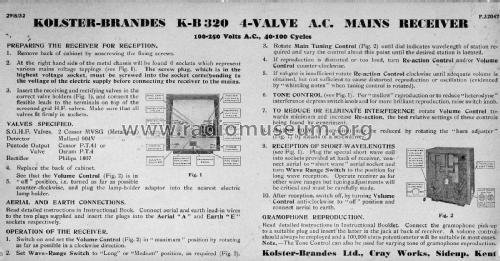 KB 320; Kolster Brandes Ltd. (ID = 2147376) Radio