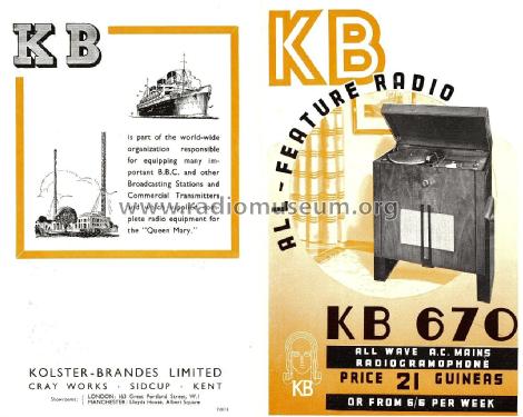 KB 670; Kolster Brandes Ltd. (ID = 2144937) Radio