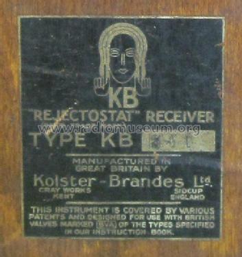 Rejectostat Receiver KB 550; Kolster Brandes Ltd. (ID = 1856489) Radio