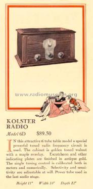 6-D ; Kolster; USA (ID = 807504) Radio