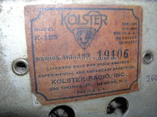 K-195 ; Kolster; USA (ID = 287333) Radio