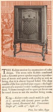 K-24 ; Kolster; USA (ID = 1940065) Radio