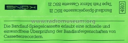 Bandlauf-Spiegelcassette BSC 21; König Electronic (ID = 1613496) Equipment