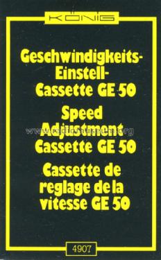 Geschwindigkeits-Einstell-Cassette GE 50; König Electronic (ID = 1594066) Equipment