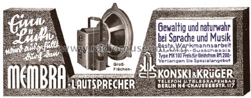 Groß-Kraftlautsprecher MK100; Konski & Krüger, (ID = 1702796) Lautspr.-K