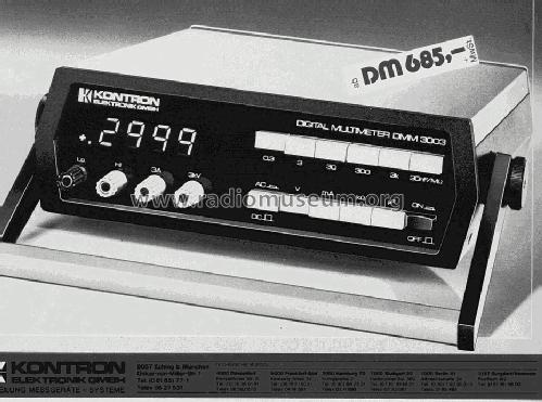 Digital Multimeter DMM-3003; Kontron Electronics, (ID = 1714033) Equipment
