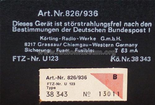 38343 Art.-Nr. 826/936; Körting-Radio; (ID = 1720918) Radio