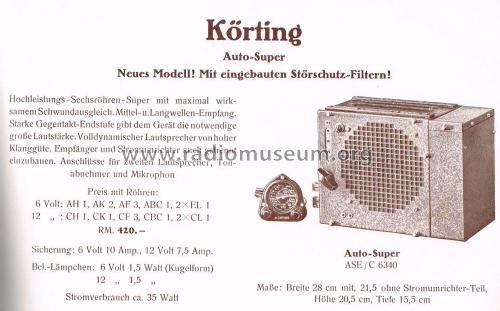 ASE-6340; Körting-Radio; (ID = 1756754) Autoradio