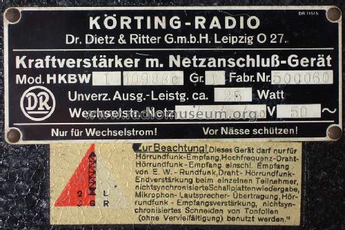 Breitband-Kraftverstärker 25 W HKBW I 10988c ; Körting-Radio; (ID = 423399) Ampl/Mixer