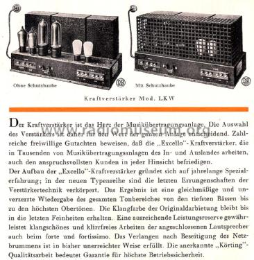Excello-Kraftverstärker LKW15; Körting-Radio; (ID = 2303534) Ampl/Mixer