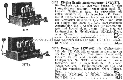 Excello-Musikverstärker LKW 3872; Körting-Radio; (ID = 2657099) Ampl/Mixer