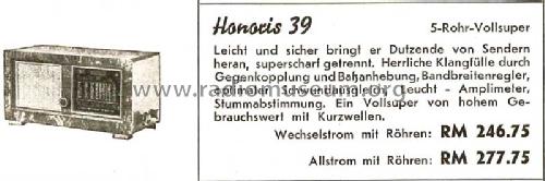 Honoris 39W; Körting-Radio; (ID = 1387389) Radio