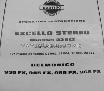 Delmonico Excello Stereo 935FX 23662 Ch= 23612; Körting-Radio; (ID = 2351183) Radio