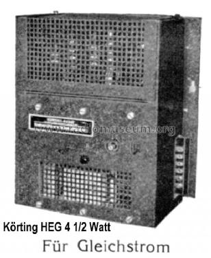 Kraftverstärker-Endstufe HEG4 1/2; Körting-Radio; (ID = 253840) Ampl/Mixer