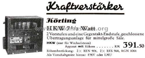 Kraftverstärker HKW7,5; Körting-Radio; (ID = 2659125) Ampl/Mixer