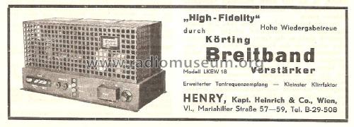 Kraftverstärker mit Netzanschluß-Gerät LKEW18; Körting-Radio; (ID = 1527104) Ampl/Mixer