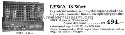 LEWA18; Körting-Radio; (ID = 2659208) Ampl/Mixer