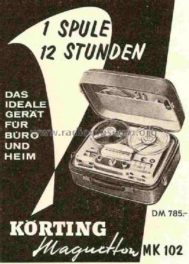 Magnetton MK102; Körting-Radio; (ID = 686828) Enrég.-R