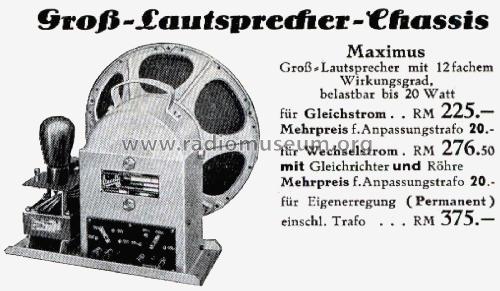 Maximus ; Körting-Radio; (ID = 2655578) Speaker-P