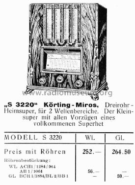 Miros S3220GL; Körting-Radio; (ID = 2673556) Radio