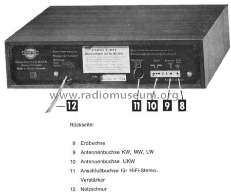 Körting Hi-Fi-Stereo-Tuner 821/616 ; Neckermann-Versand (ID = 956565) Radio
