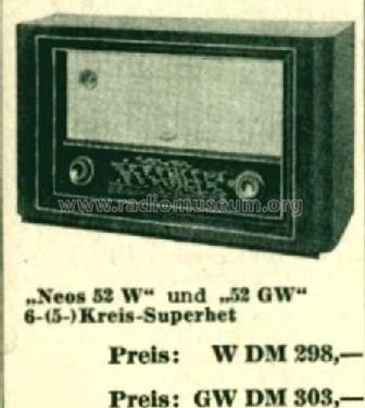 Neos 52GW; Körting-Radio; (ID = 513734) Radio