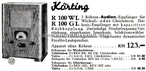 R100WL; Körting-Radio; (ID = 2656452) Radio