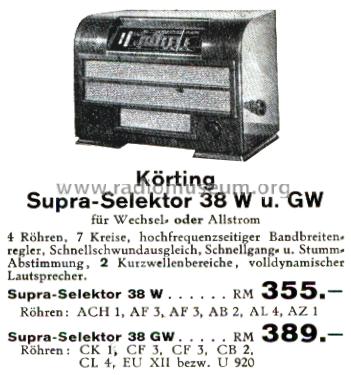 Supra-Selector 38 SB4347W; Körting-Radio; (ID = 2658747) Radio