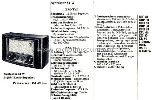 Syntektor 54W; Körting-Radio; (ID = 2657162) Radio