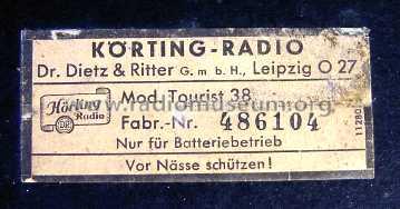 Tourist 38 KS6230B; Körting-Radio; (ID = 57999) Radio